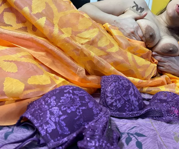 I can never get enough o(f) posing and posting in a saree. This one is humane silk. by Candyfloxxx