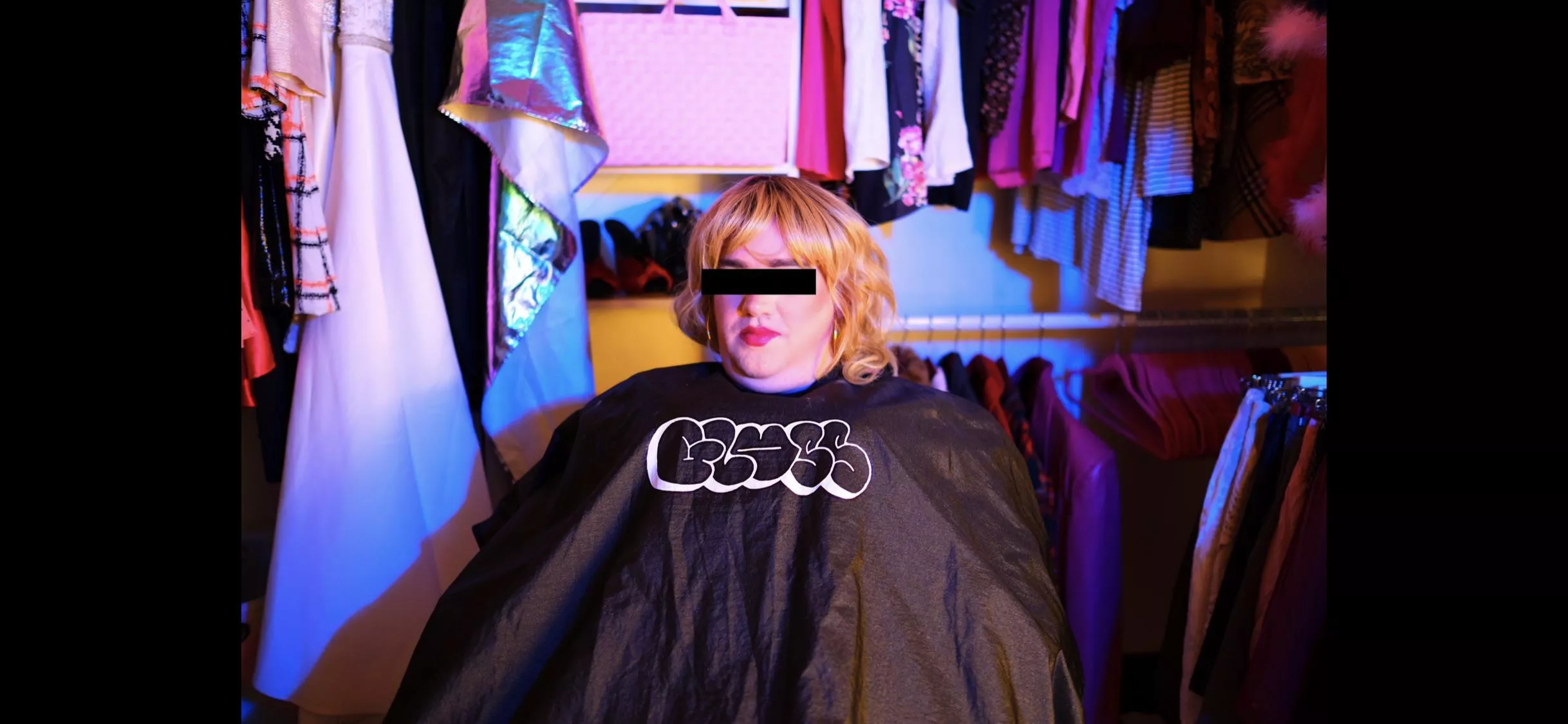 I caught a sissy in my closet! She’s all tied up under that cape ;) posted by scarlettsensi