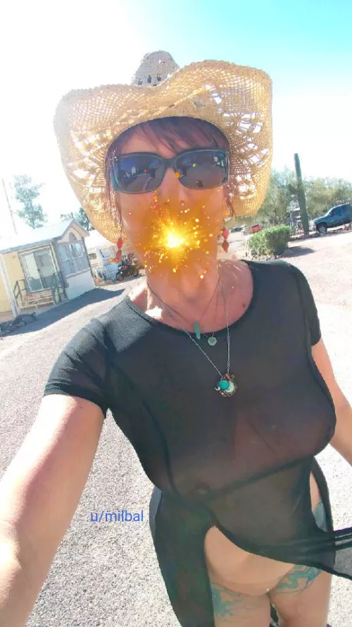 I decided to push the limits on how little I could get away with wearing at this RV/Mobile Park....So far only one person has said anything. And she just wanted to know where I got this dress! So much fun watching people do a double take as I walked by.. by milbal