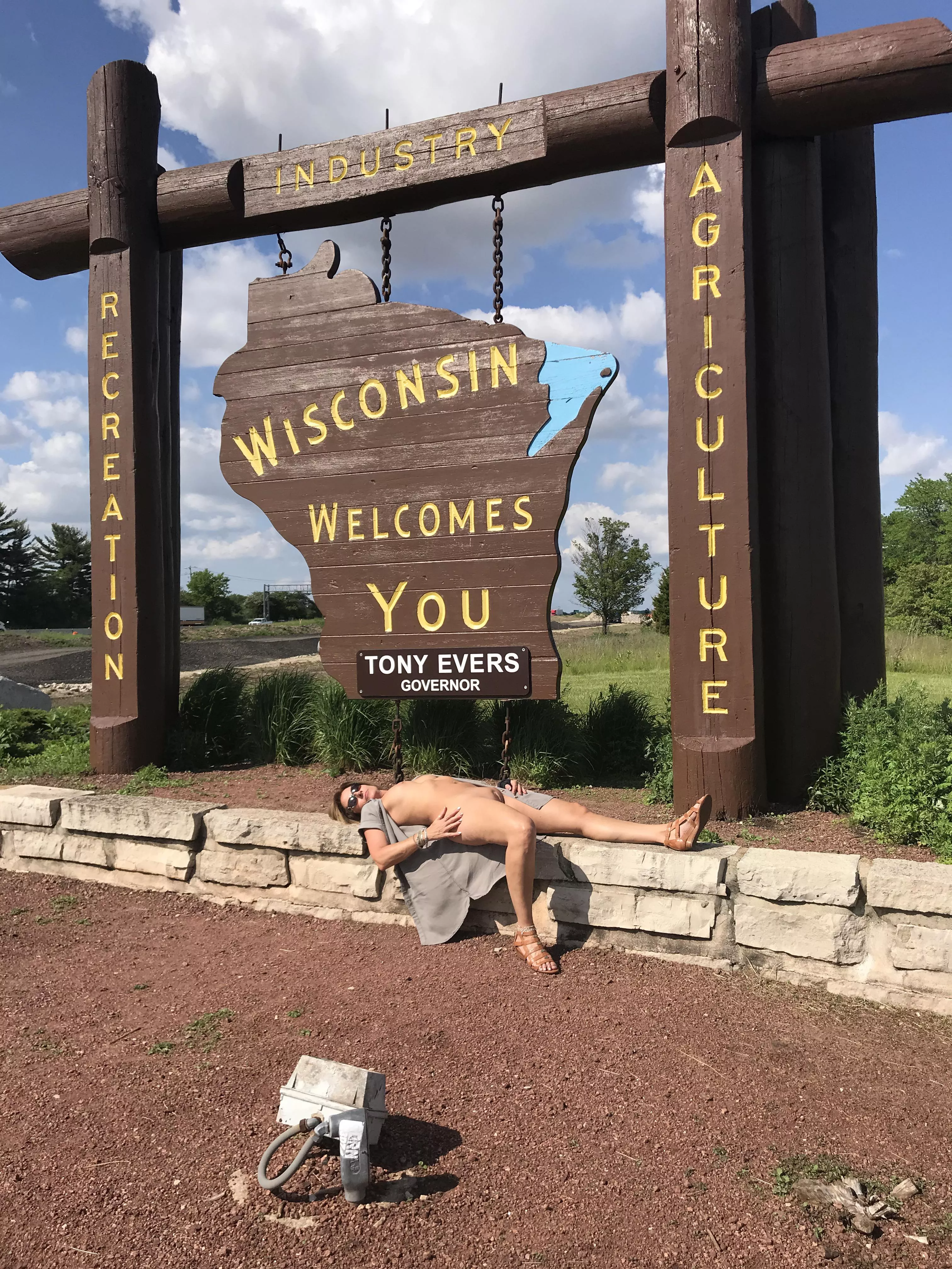 I do this about once a year… same sign. Sometimes not so dressed, others in boots and snow pants 😘 posted by CrazyBiCoupleMW