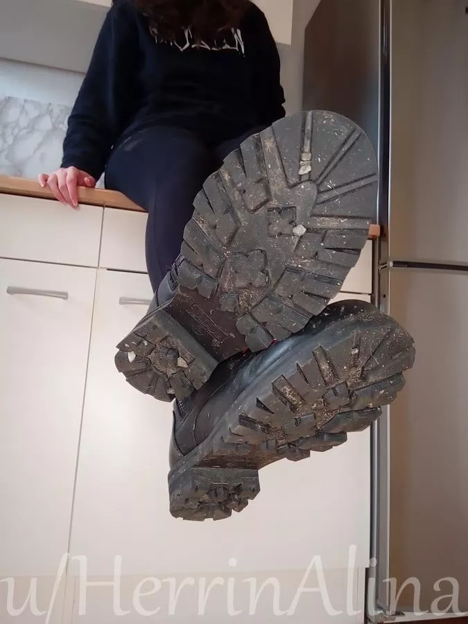 i don't care how dirty my boots are. you're going to clean everything, understand??? [domme] posted by HerrinAlina