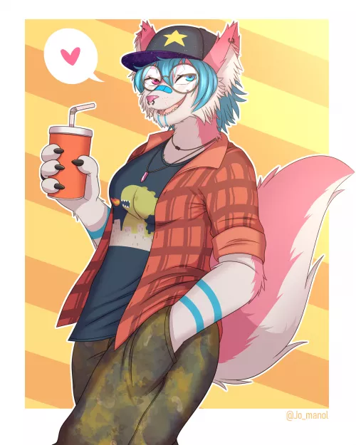 I drew a friend's fursona [Art by me] by jo_manol