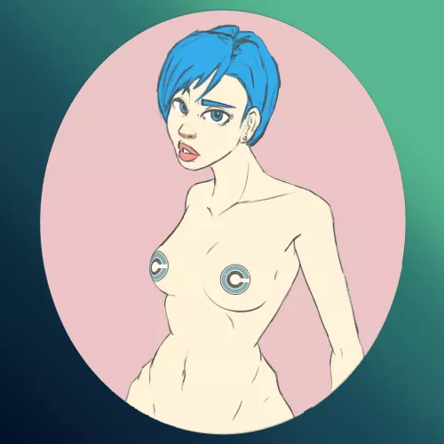 I drew bulma! First time I ever did. I think it's okay. by The_Meowscular_chef