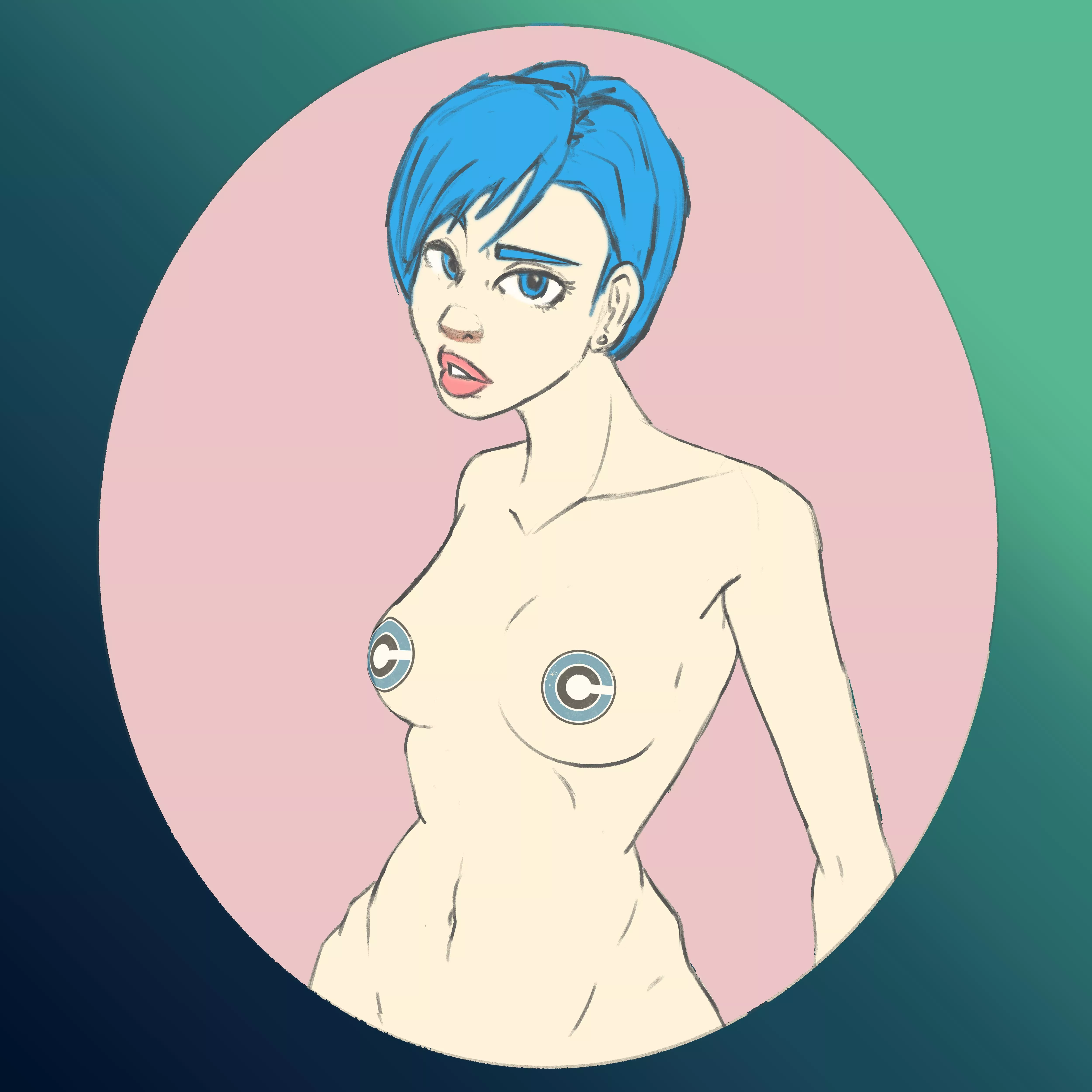 I drew bulma! First time I ever did. I think it's okay. posted by The_Meowscular_chef