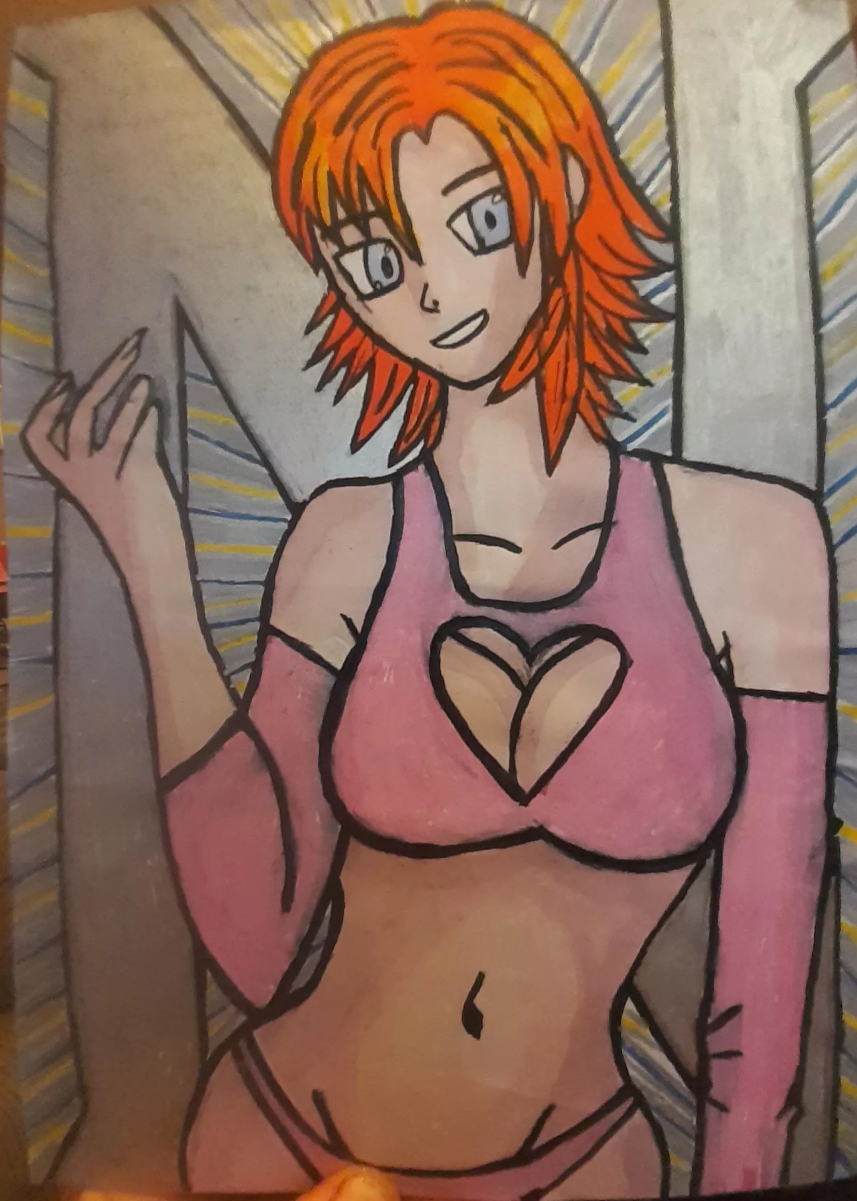 I drew nora in a swimsuit oc (Prof Cyan) full color version. Do you like the color? 🤔 posted by Prof_Cyan