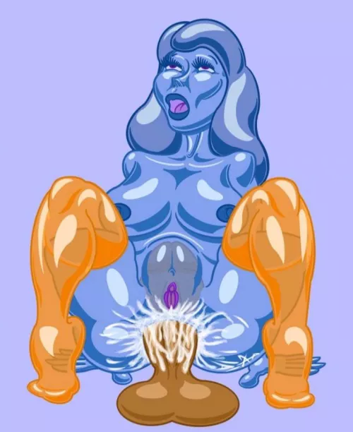 I drew this Slime Girl a while ago for someone else. The person requesting asked me to draw her in any lewd act, and in my own art style. by LysergicDesign