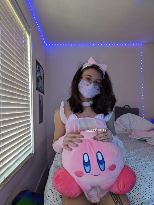 I got a big Kirby plushy 🥺 by JazzzBerrry