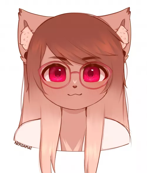 I got glasses! (Art by me: @itsnekoamai on twitter) by Itsnekoamai