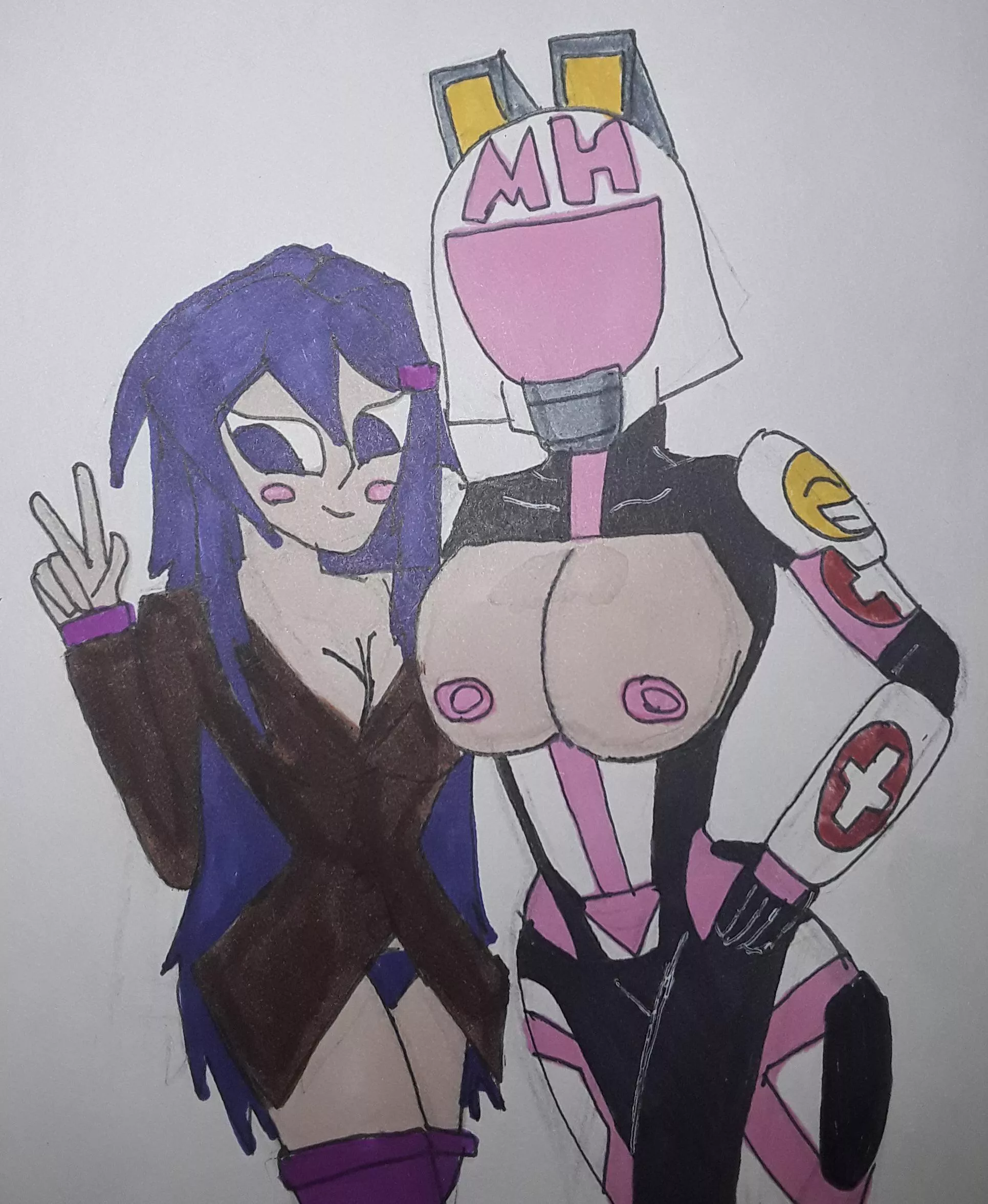 I got this drawing of Yuri and my friend’s [OC] Wendy back on my birthday from February. (By Spider-Sans) posted by OkRub987