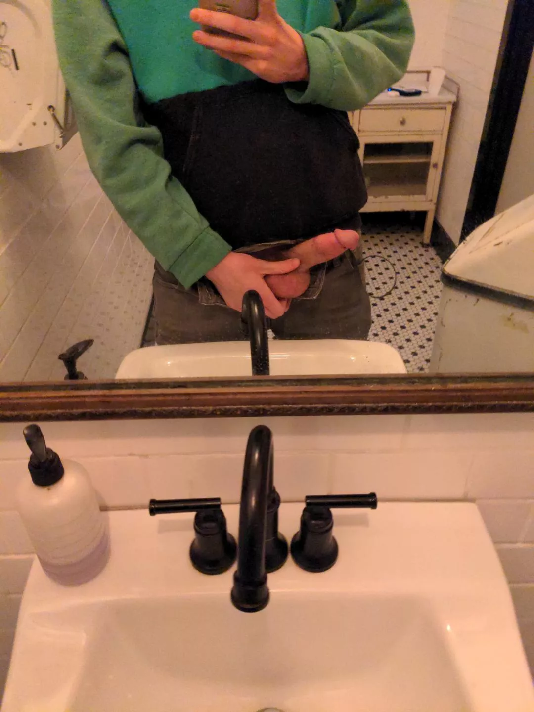 I had a hunch my cock would look good in this mirror....I wasn't wrong 😈 posted by gregolas25