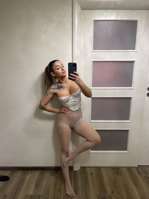 I hope you like white tights by adonawet_