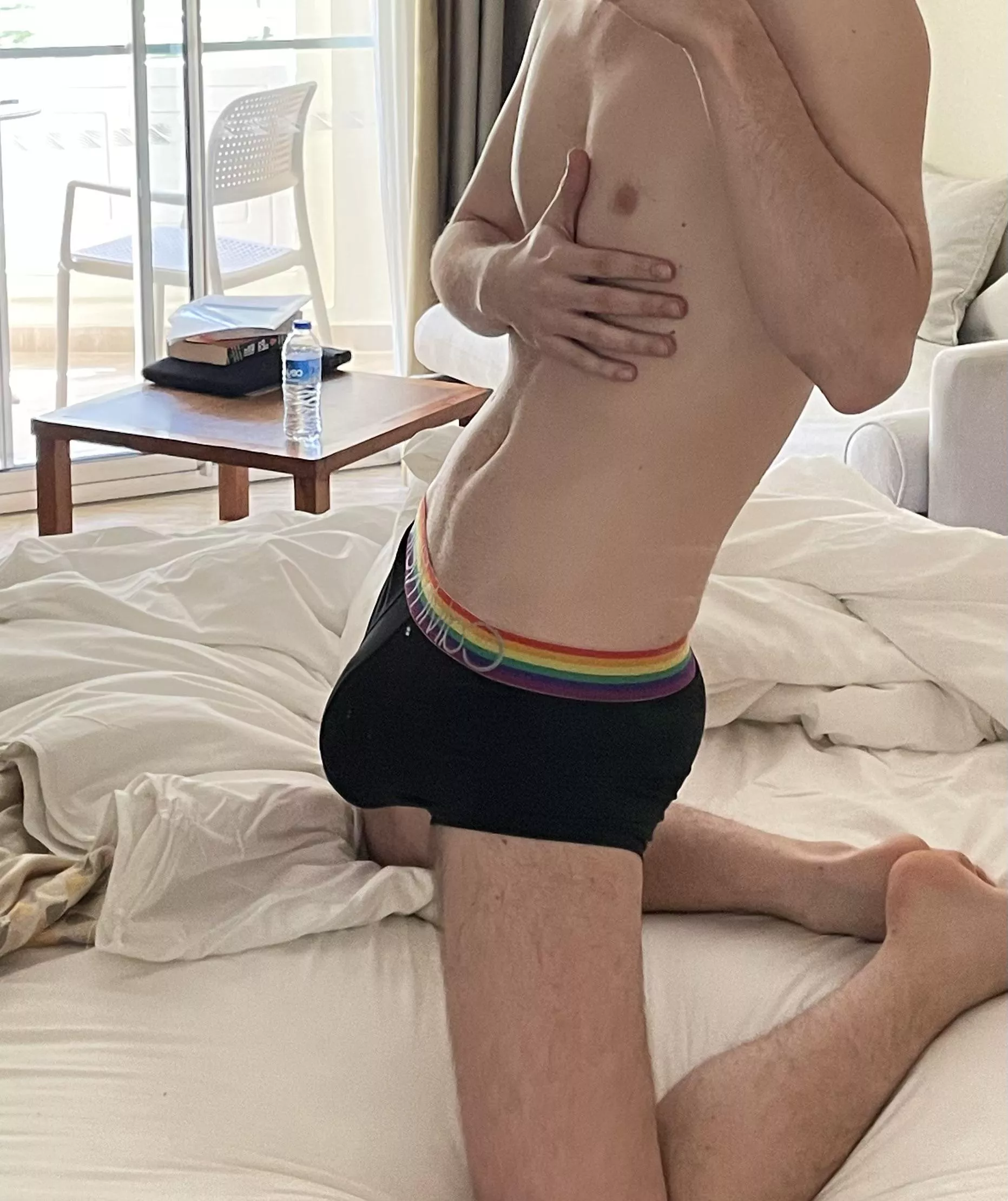 I just woke up… anyone wants to touch that bulge? posted by Bulging_bro