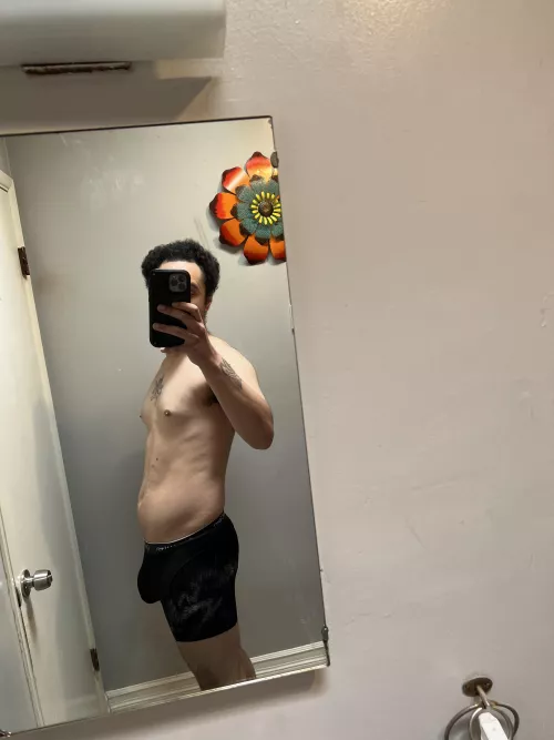 I love how my bulge hints there’s more to come .. ;) by Natural-Drummer3583