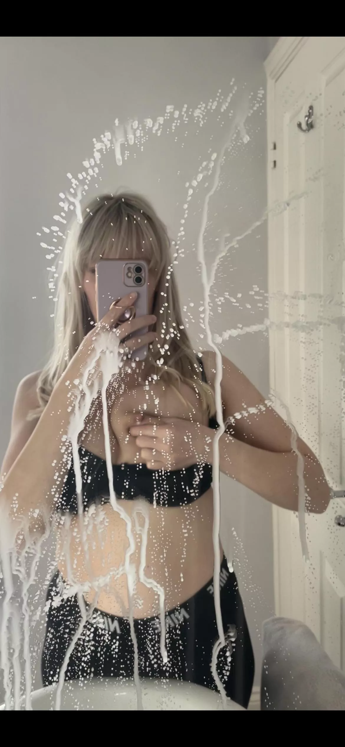 I love mirror painting 😇 my milk looks so creamy posted by YummyMilf4U