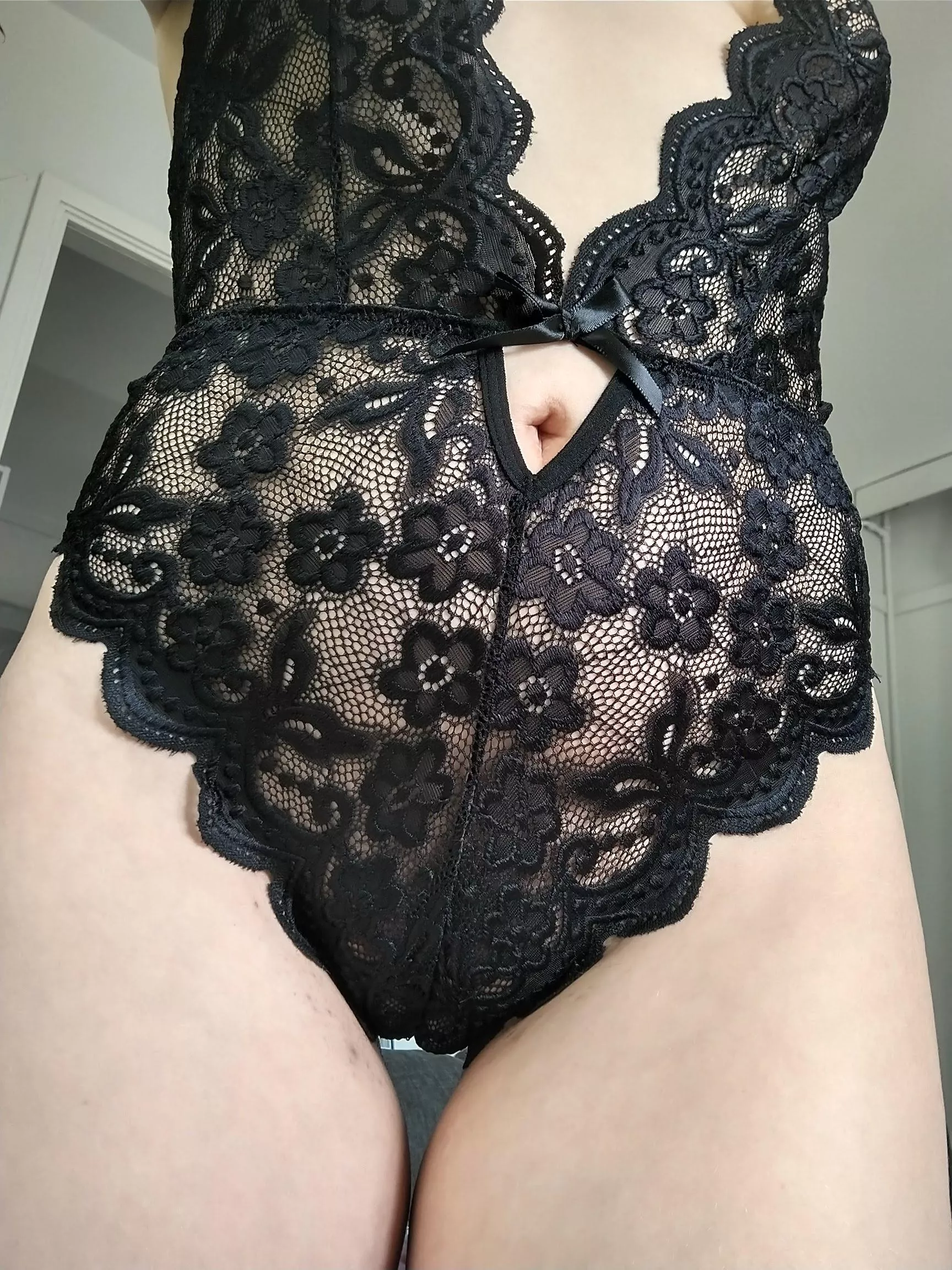 I love my lil button just peeking through that whole 🥰 posted by penguinboobs