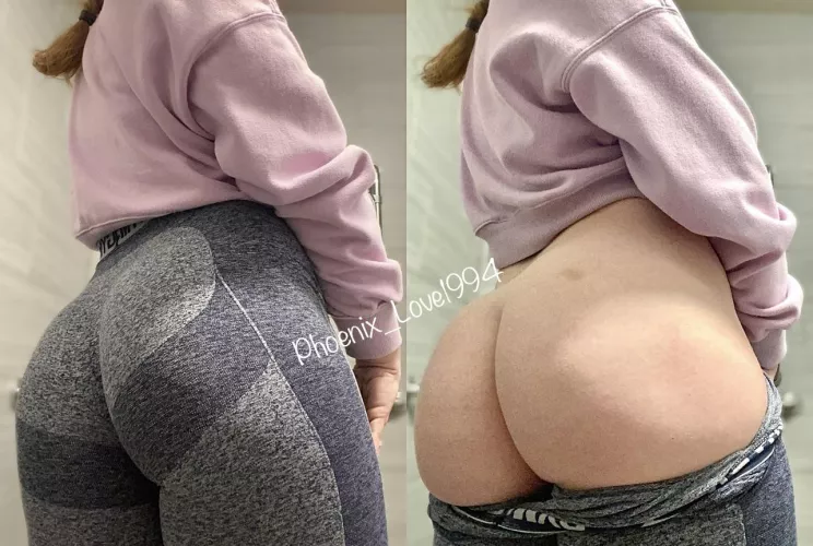 I love my yoga pants without any panties underneath :) by Phoenix_Love1994