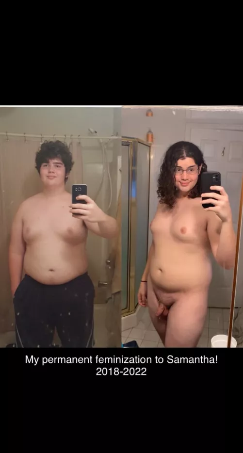 I love showing off my before and after of becoming Samantha 🥰 by LezahMoss