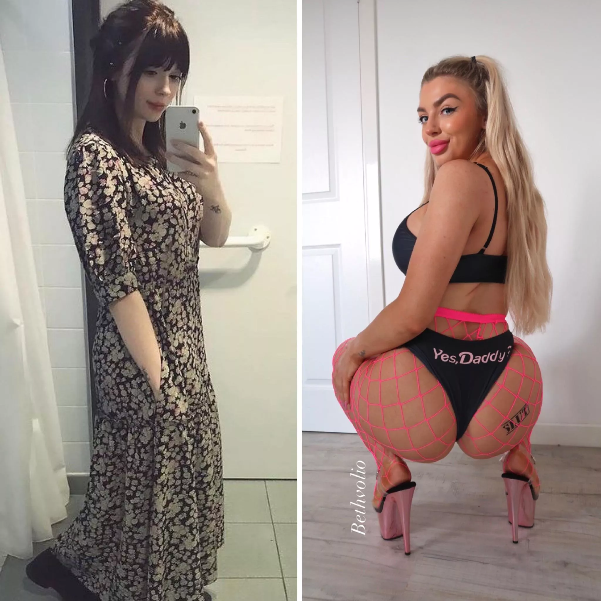 I love the new me. Thank God for fake tits, lip filler, botox, hair extensions, fake nails and a super high sex drive 😈 x posted by Bethvolio_extras