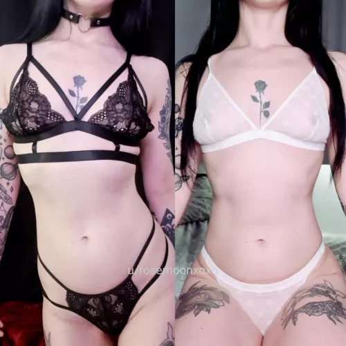I love the way both black and white lingerie looks on my pale skin [F] by rosemoonxoxo