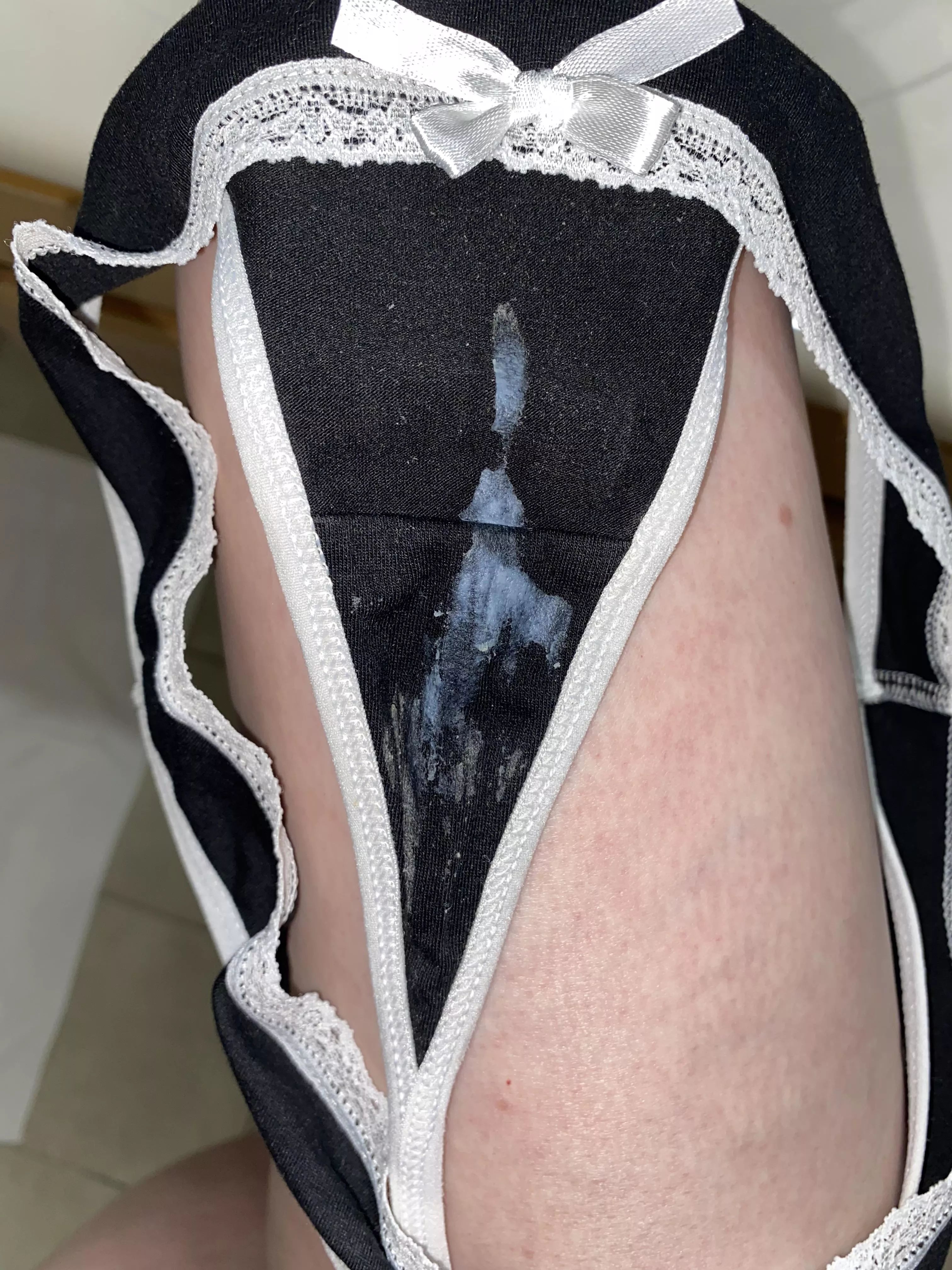 I love the white lace trim on this thong, it frames my intoxicating 🐱 nectar beautifully posted by lenore_leander