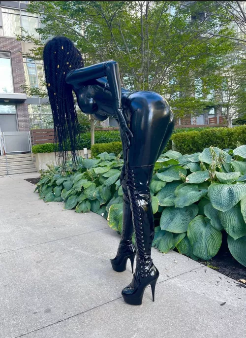 I love wearing latex in public! [f] by Slutmeatcunt