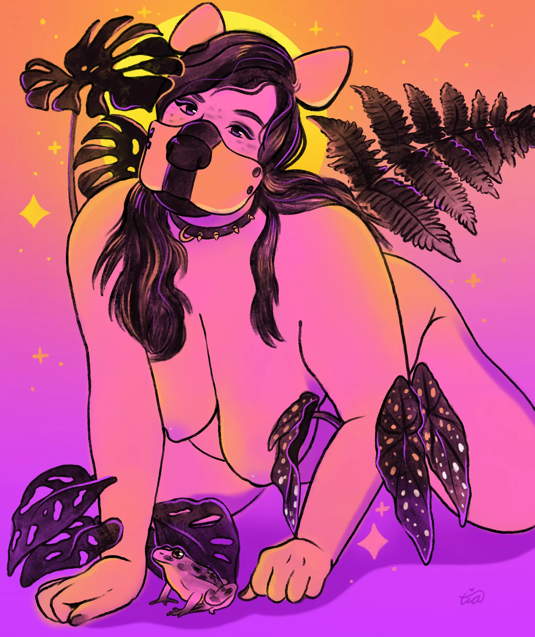 I made myself into a drawing 🐺🪴🌱 posted by fauntia22