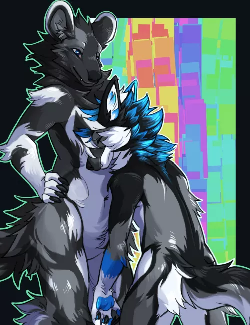 I missed you! (My art) (commission for SeaWolf117 on FA) (commissions are open!) by Jingo824