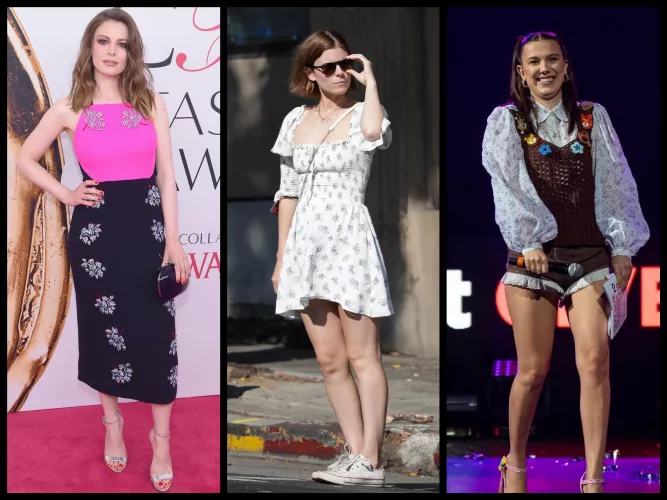 I need someone to milk me as a leggy celeb like Gillian Jacobs, Kate Mara or Millie Bobby Brown while I am showing off. by LeadingSwordfish7718