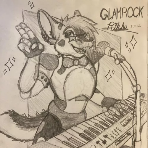 I really liked the idea of Glamrock Rikhu, so I drew it, and oh my god, I love it, haha! I hope you like it as much as I do. Anyway, take care, guys. Love you! by Pondering_Critter