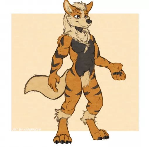 I sketched and colored an Arcanine by DragonnRaptor