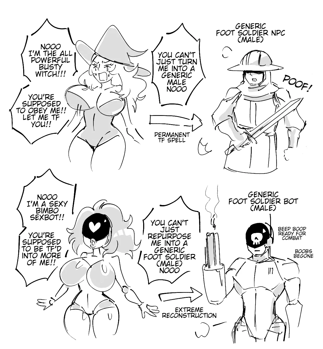 I sketched my favorite TF genre (FtM/generification) posted by m0pan