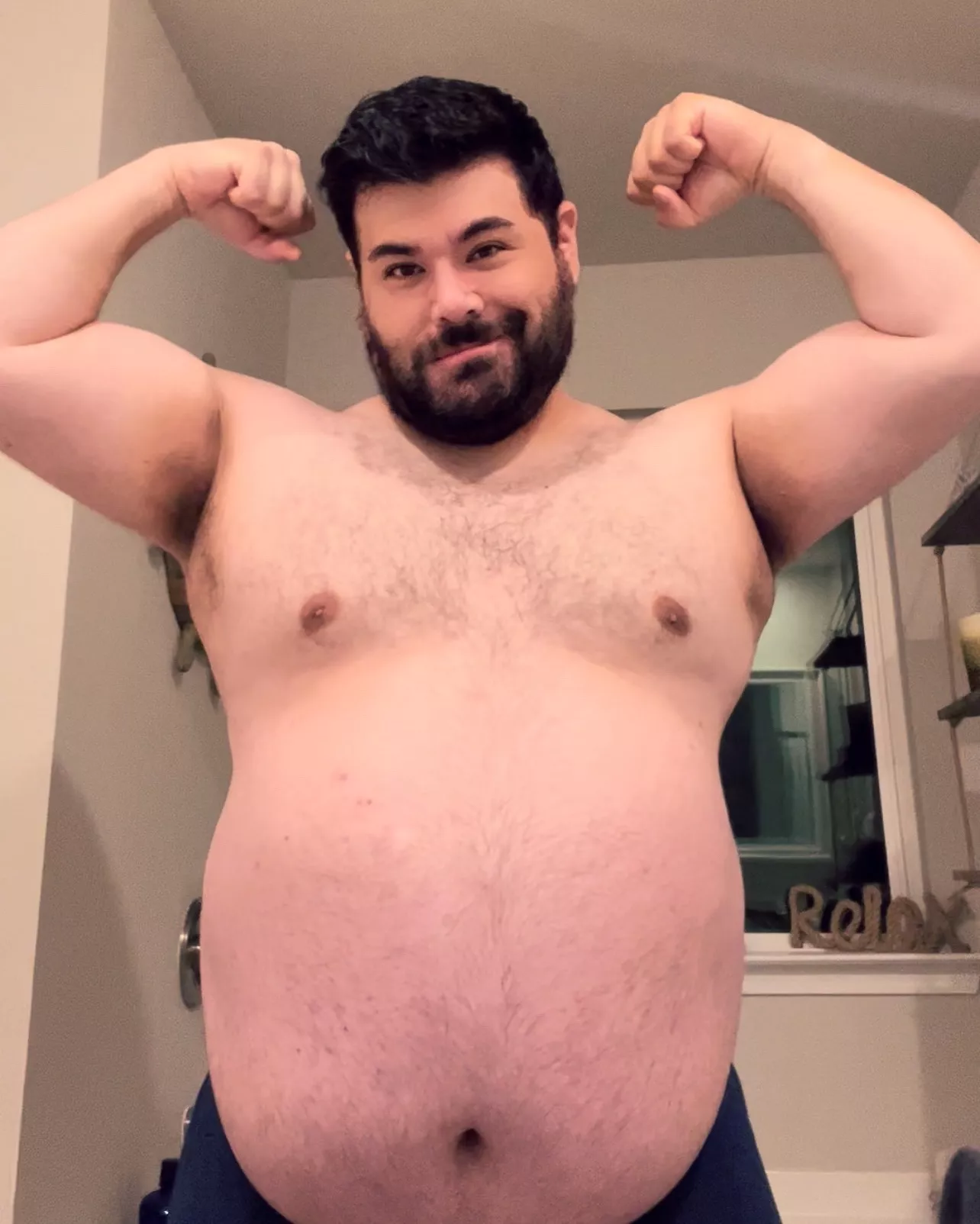 I think I can pull off the muscle bear with a big belly look. I just need to get my lazy ass back in the gym. What do you guys think? posted by fel2012ktl