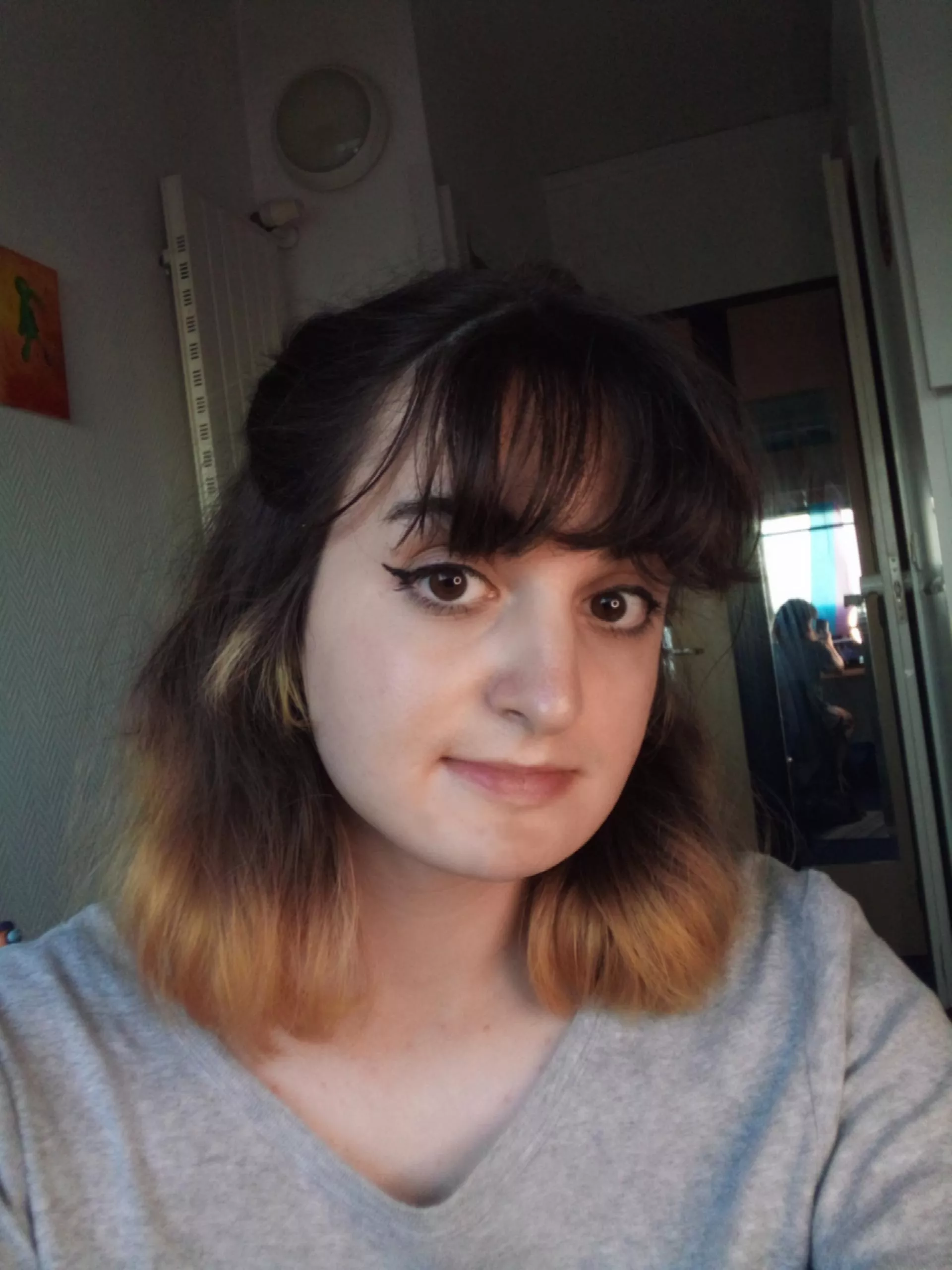 i think i'm getting decent at eyeliner 🥰 posted by mushroom_tgirl