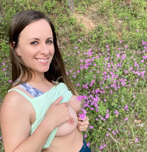 I thought these flowers looked good with my nipples by eroticnaturegirl