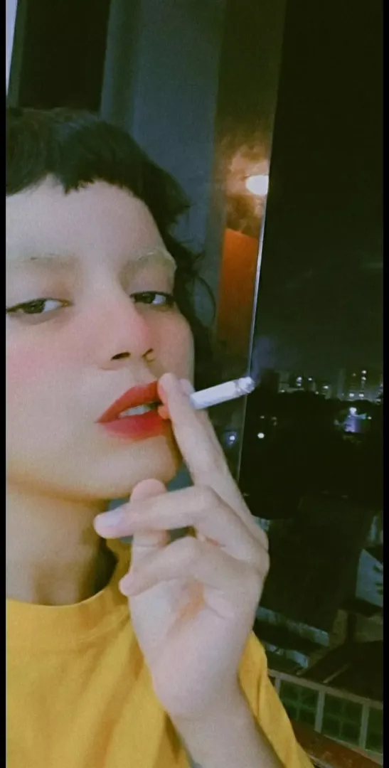 I wanna smoke naked at my window, wanna see? 🥺 posted by Desirekitty