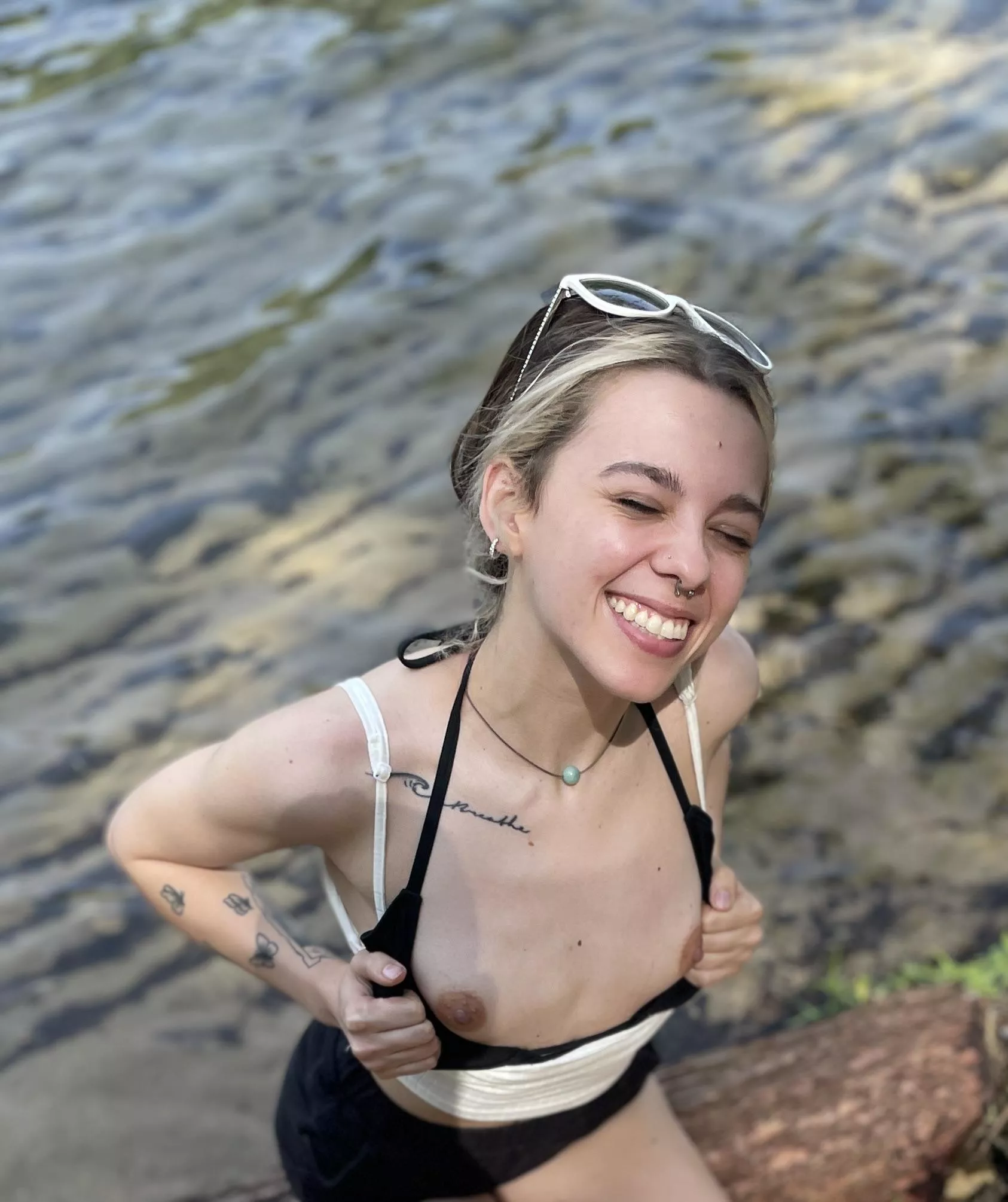 i was being naughty at the beach earlier 😈 posted by faithxoo