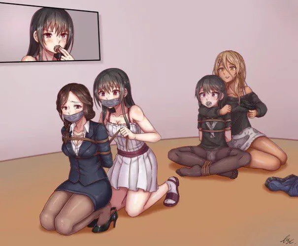 I was held hostage by my Ex to make my sister gag herself and tie up my girlfriend. by GaggedOtaku