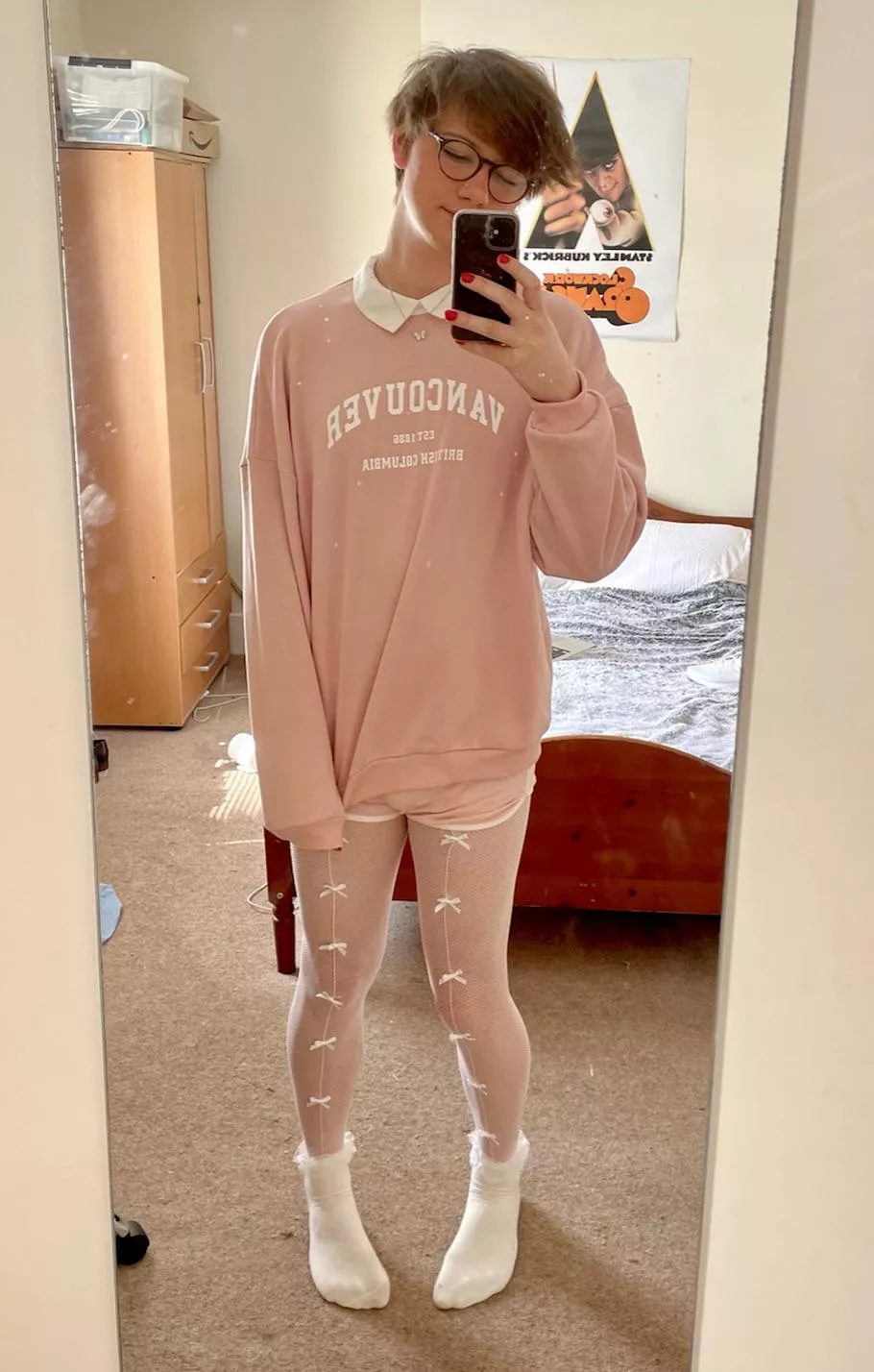 I was so happy that I realised these booty shorts matched this sweater 🥰 posted by An_English_Femboy