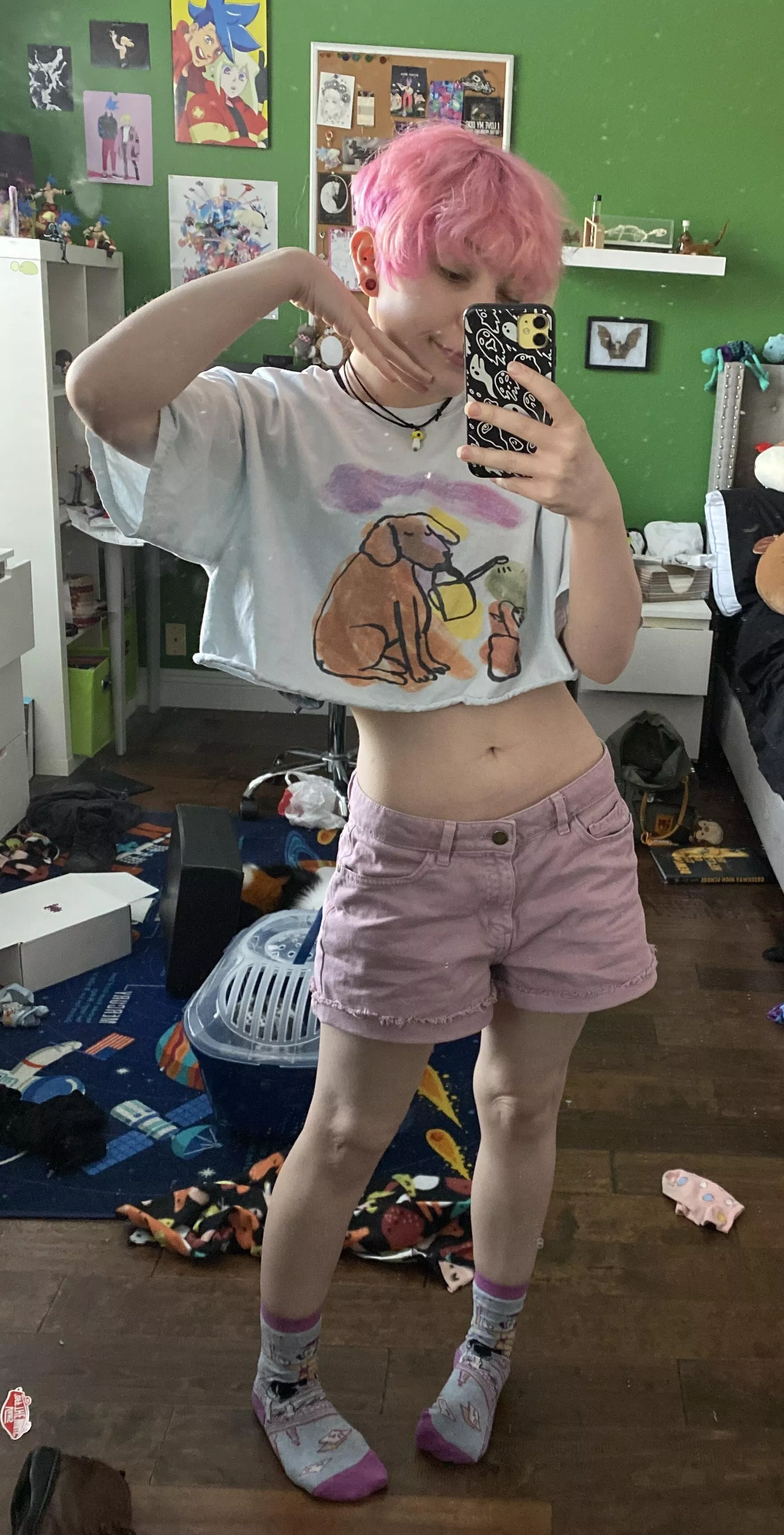 i will now only wear crop tops you can’t stop me !!! tummy tuesday and Promare’s 3rd anniversary good day posted by Hunchbackcat