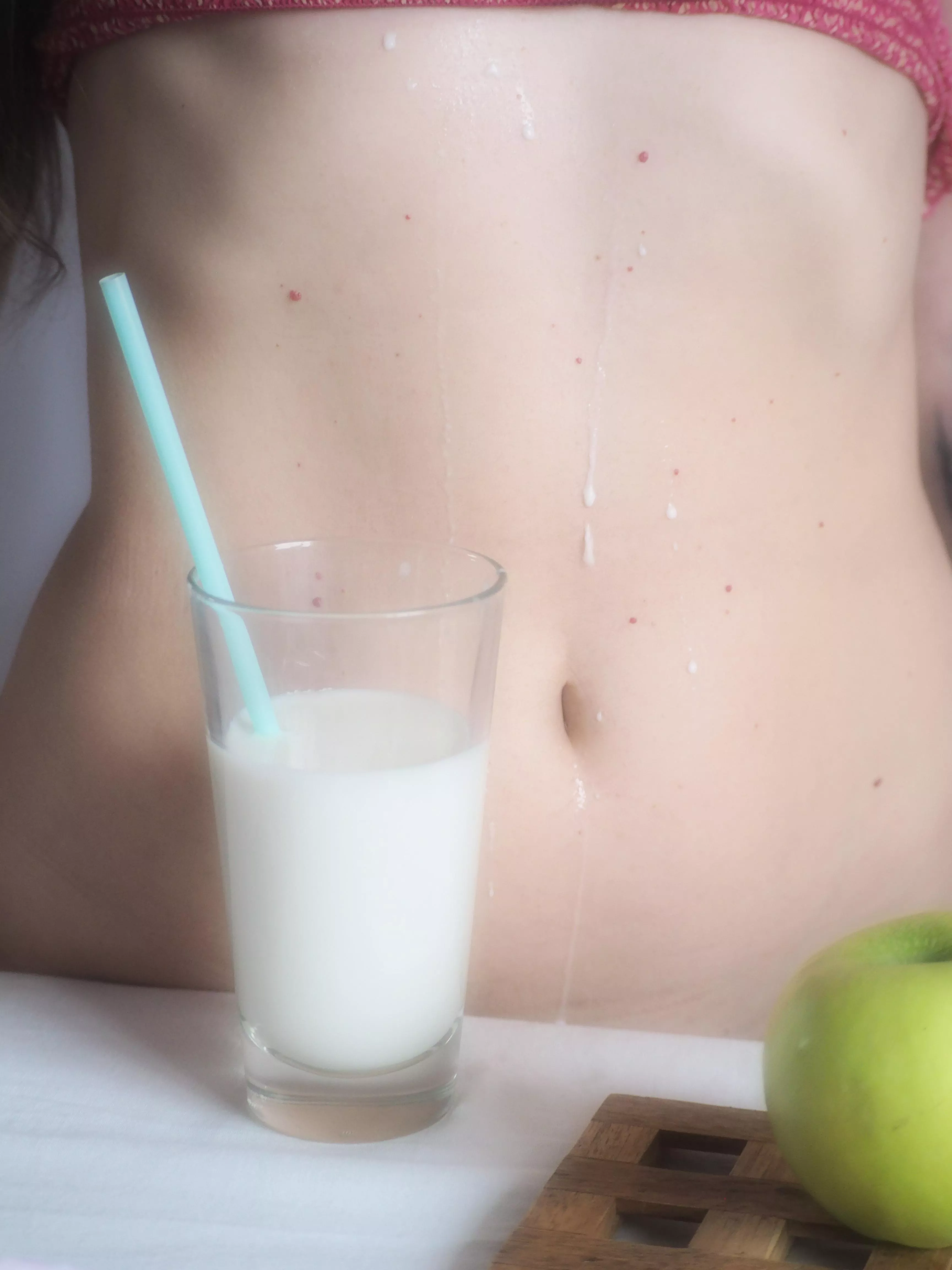 i wish it wasn't milk on my cute belly.. posted by no_more_nudes