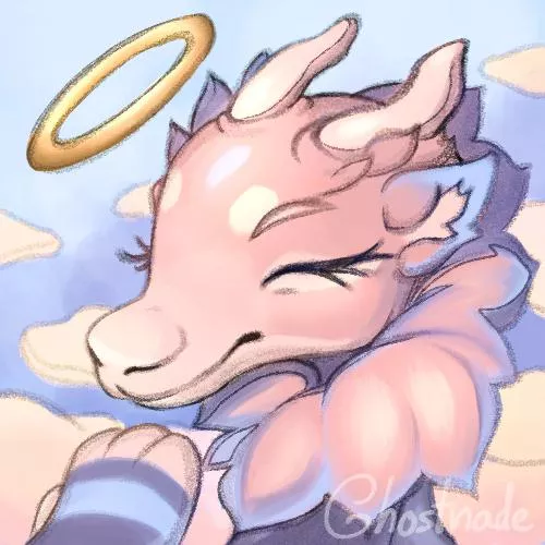 Icon I made of my pastel dragon, just for fun by Nakionade
