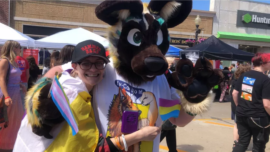 if anyone knows this person plz lmk, they said their fursona name is Red. I met them at a pride fest, they were so nice by CosmiclyAcidic