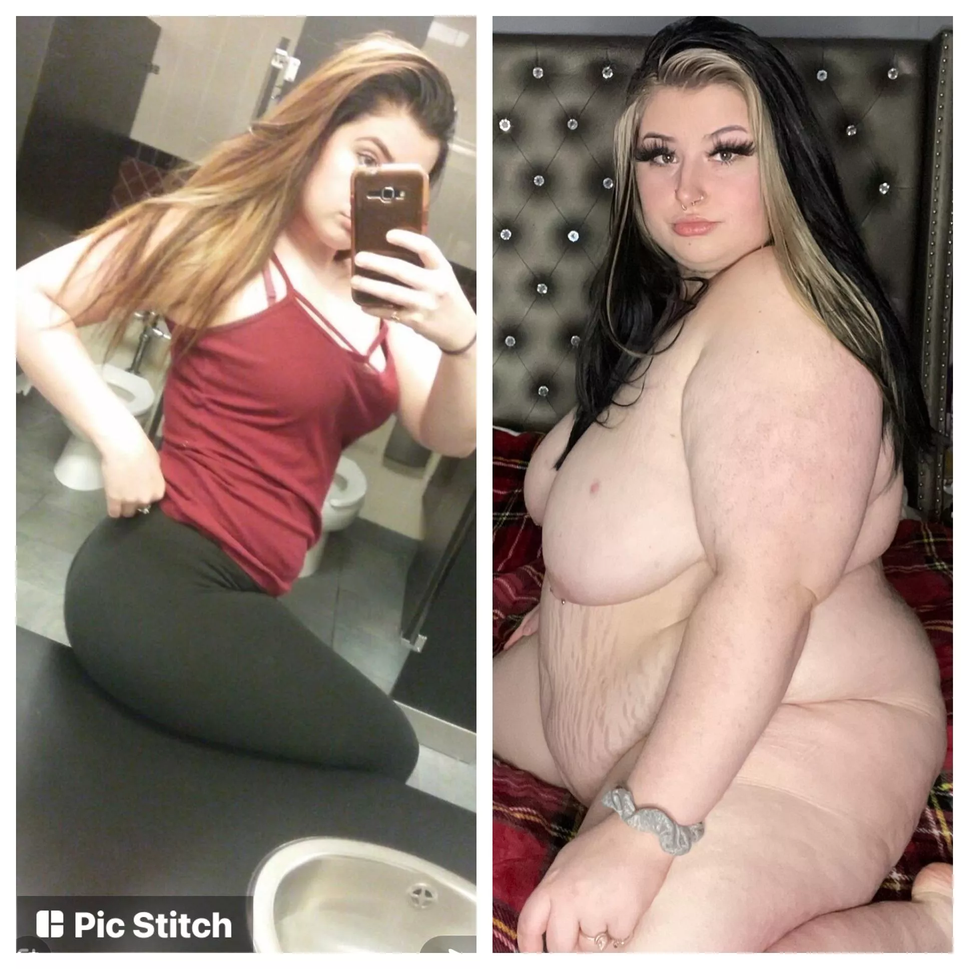 If the old me knew we would blow up like this I think she would have cut down on the pizza and cake🐷 posted by sugargirl2001