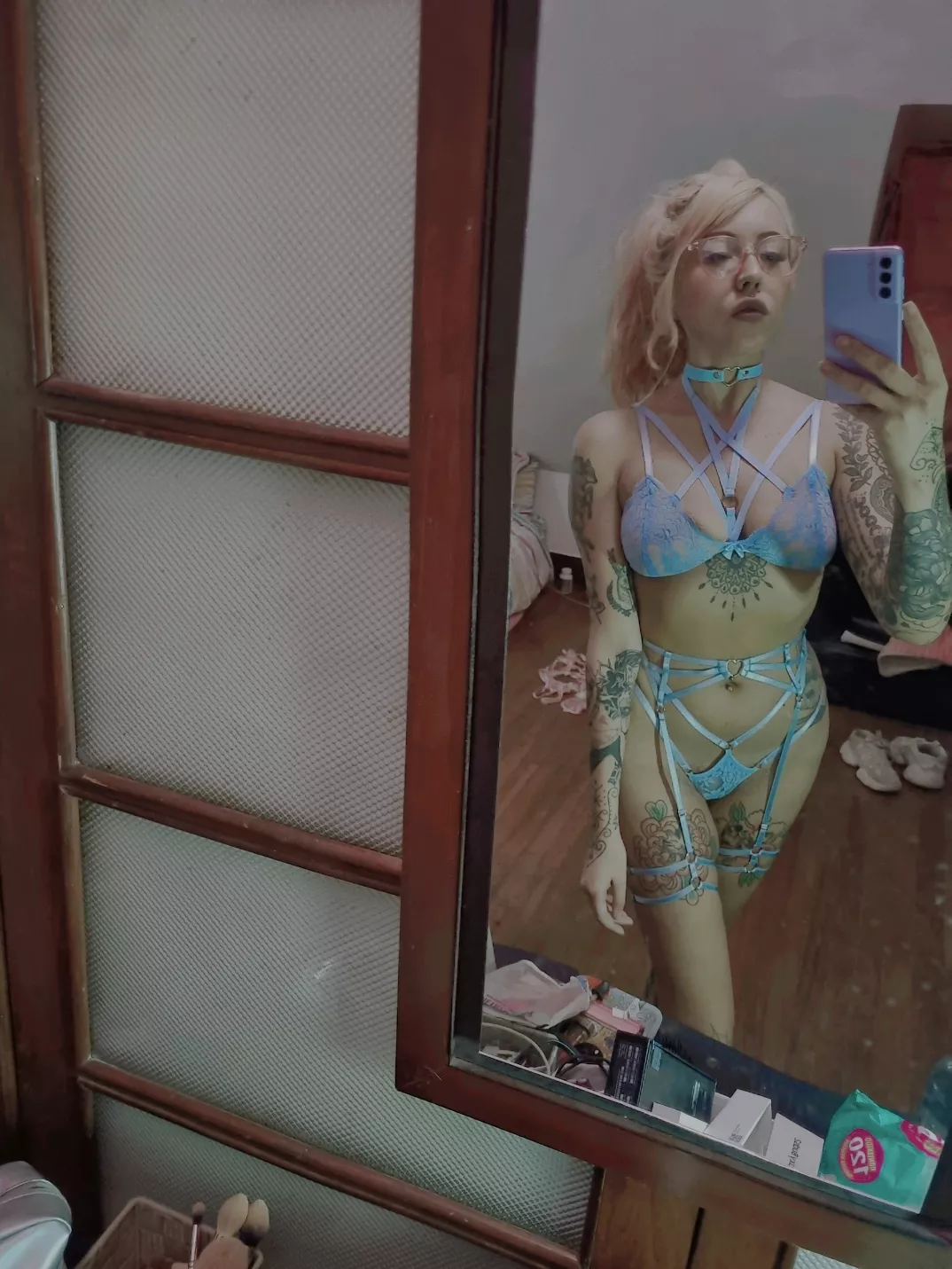 I'm inlove with this baby blue set 🦋 posted by flewwrs