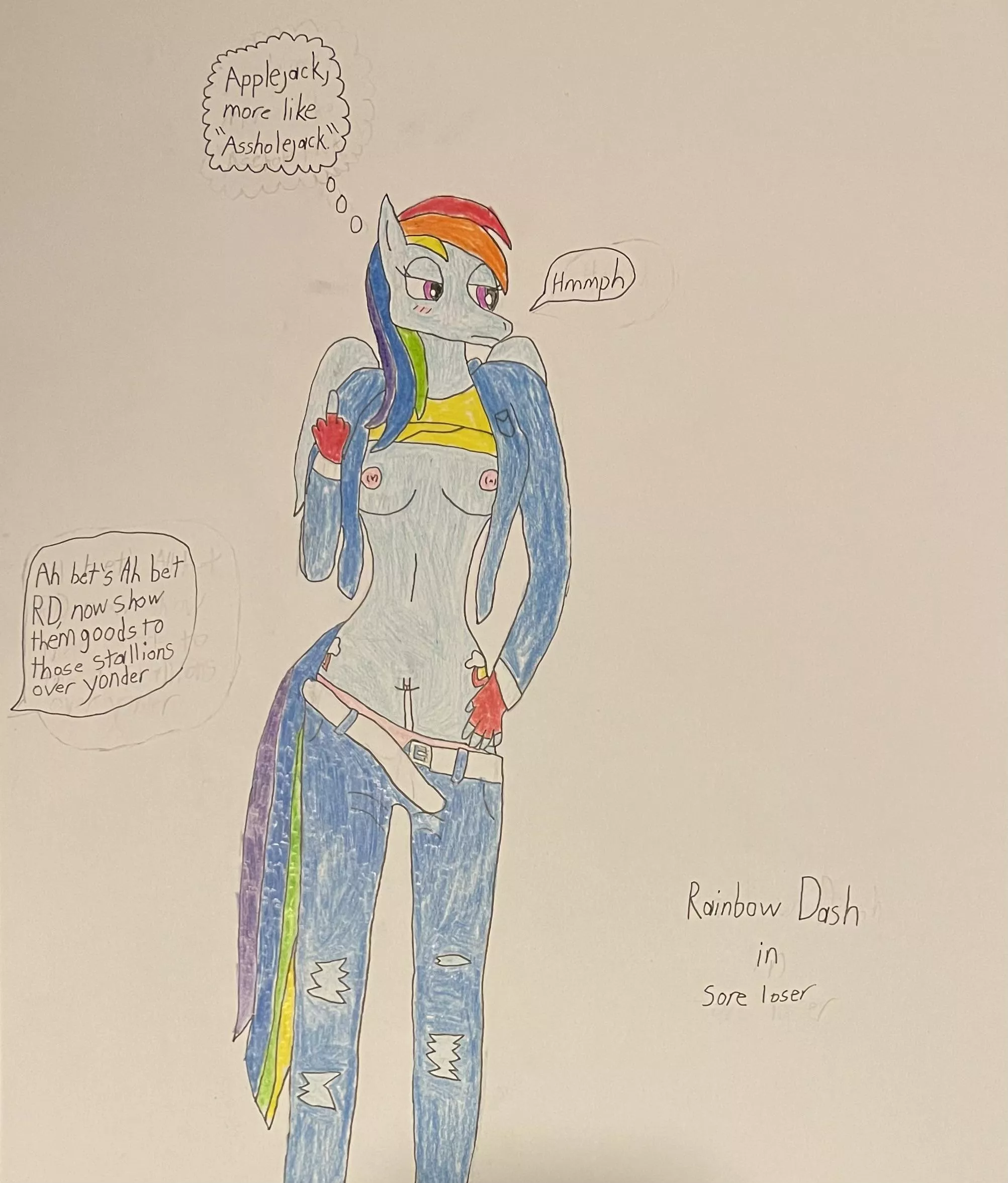 I’m pretty sure that Zephyr Breeze is in the group of “Stallions over yonder.” (Art by me) posted by Sensitive_Stable4629