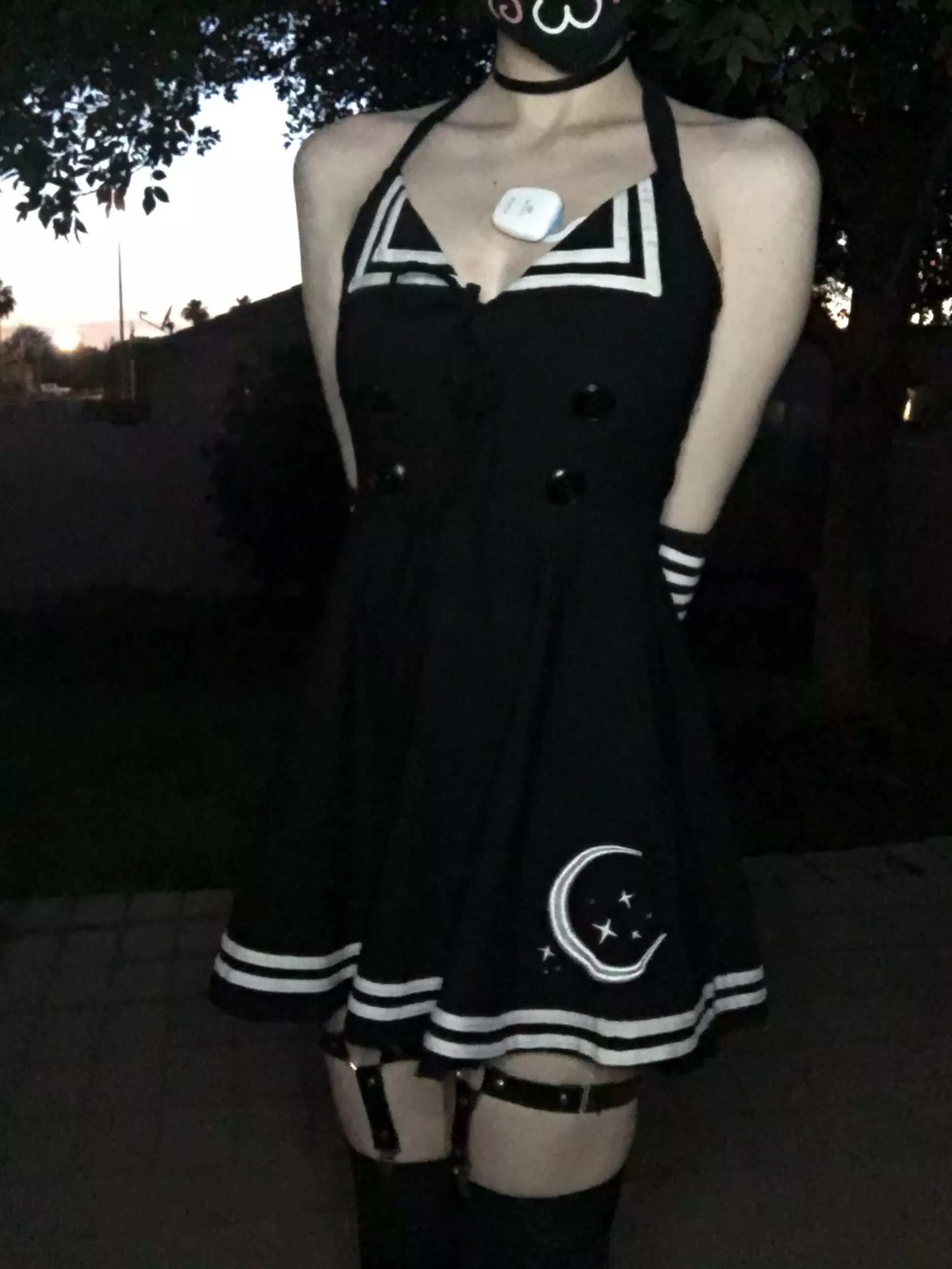 I’m so pale that the pollution literally makes me look grey in pictures. At least I can try to pretend I’m a Tim burton character lol. posted by BrokenBunnies