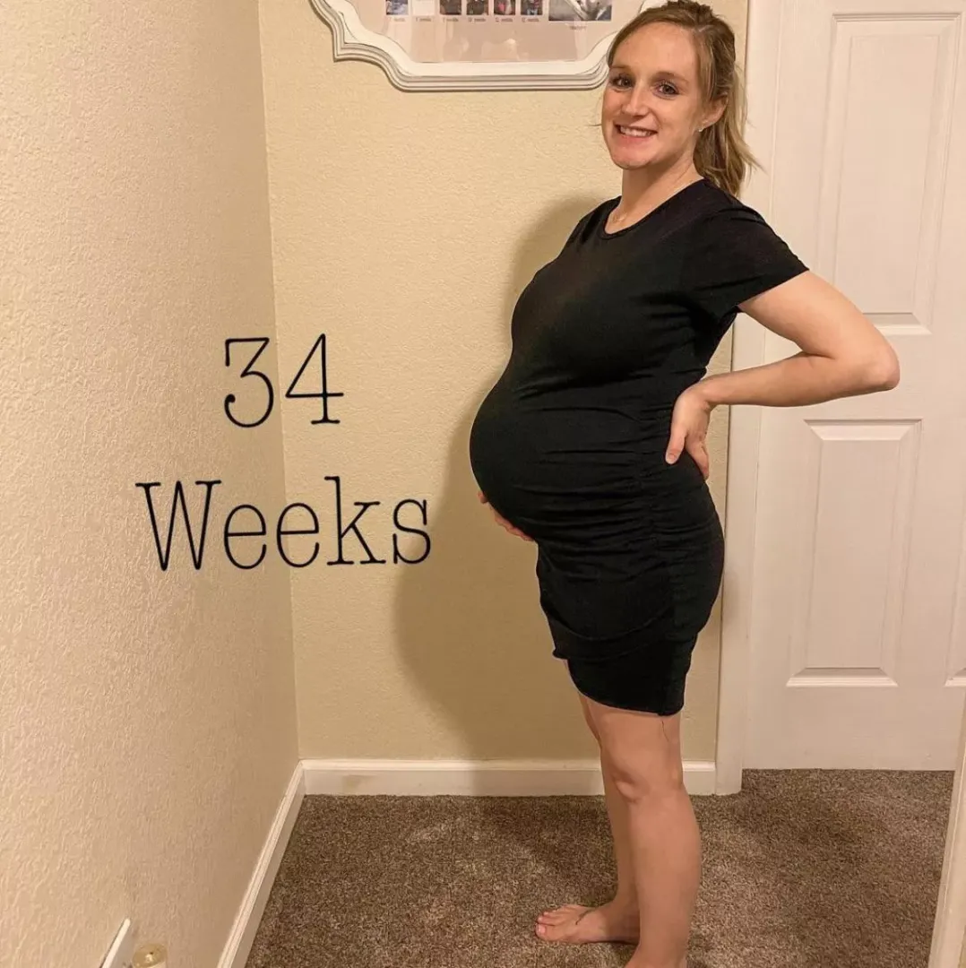I’m surprised this dress still fits at 34 weeks! by preggyallie