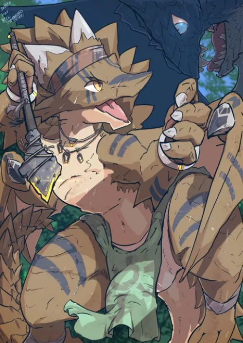 Im the only one that loves furrys in tribal outfits? Its just so cute (and revealing) (Art by @kizs_1003) by Lucario576