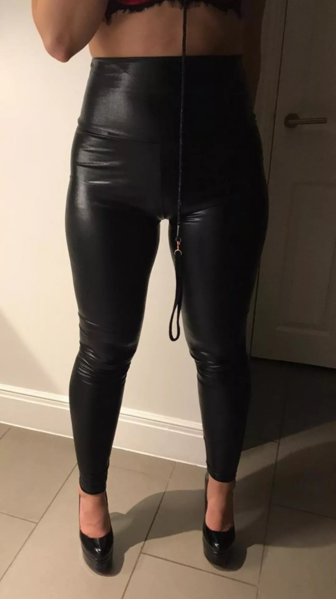 I'm waiting with my leash. Hope you all like my outfit posted by KKNeedy100