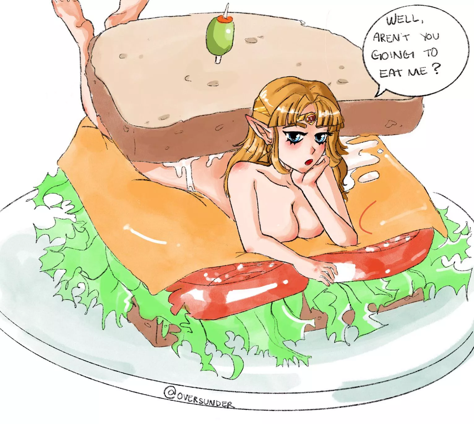 {image} Princess Zelda asking you when you’re going to eat her (By Oversunder) posted by Pixel22104
